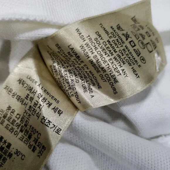 Burberry Brit White Embroidered Logo Plaid Details Placket Polo Shirt Men's M - Picture 11 of 16